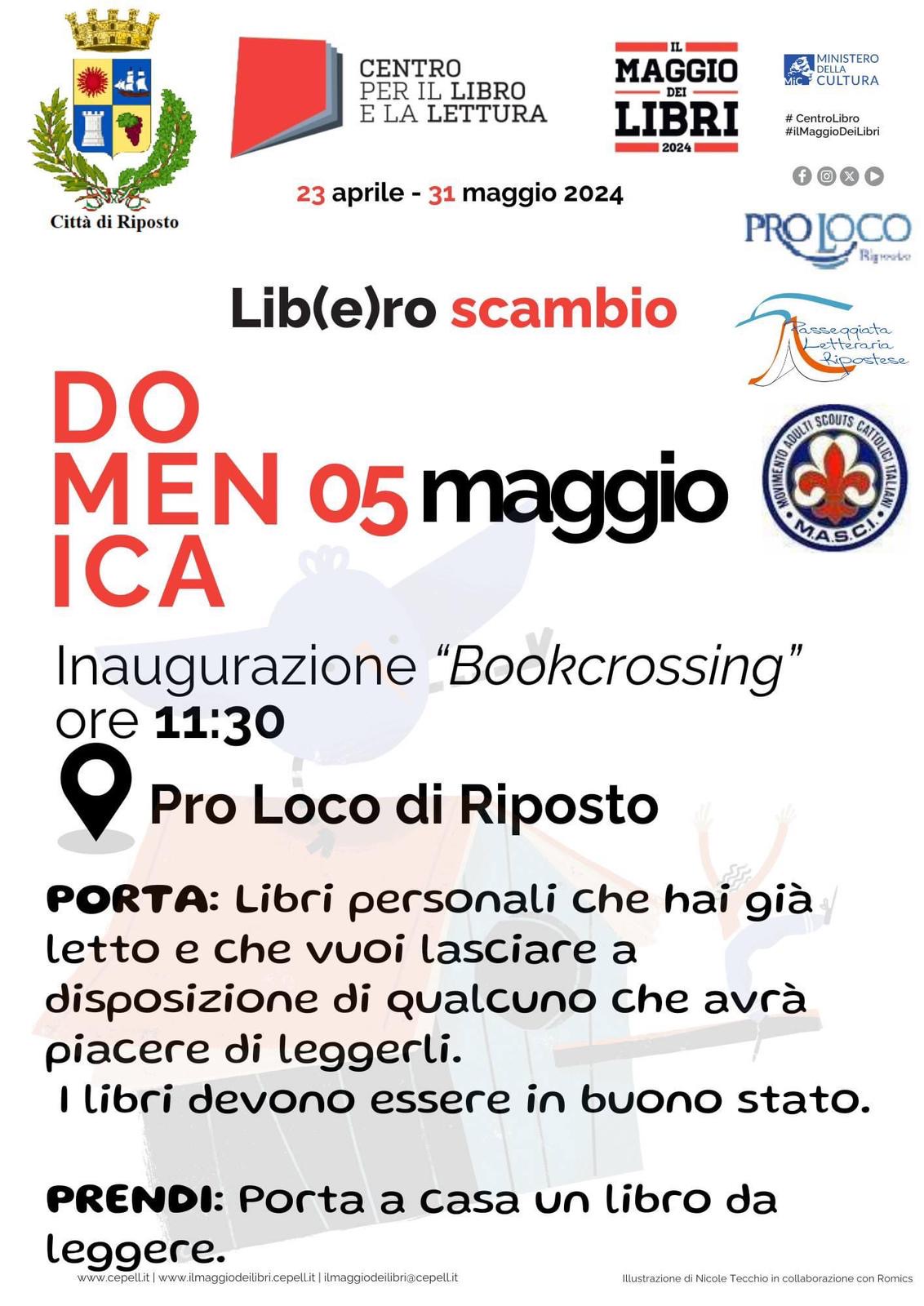 Il 5 maggio alla Pro Loco di Riposto si inaugura il 'Bookcrossing'