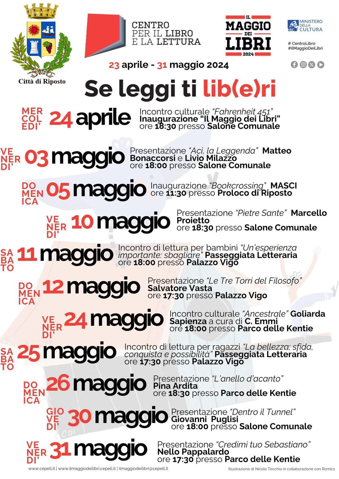 Se leggi ti lib(e)ri, a Riposto 10 appuntamenti per Il Maggio dei Libri