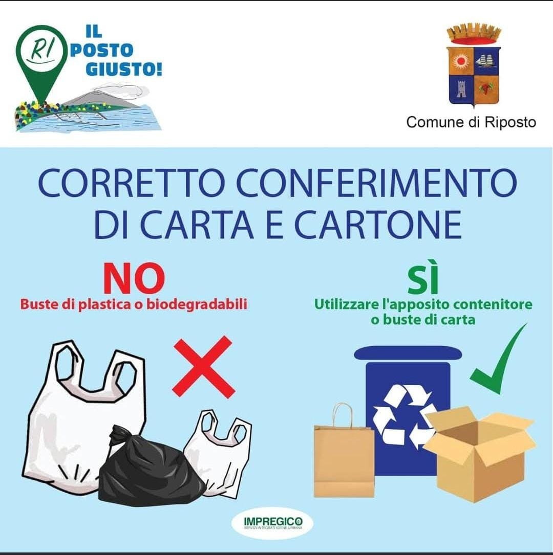 Il corretto conferimento di carta e cartone