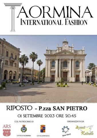L'1 settembre in piazza San Pietro il 'Taormina International Fashion 