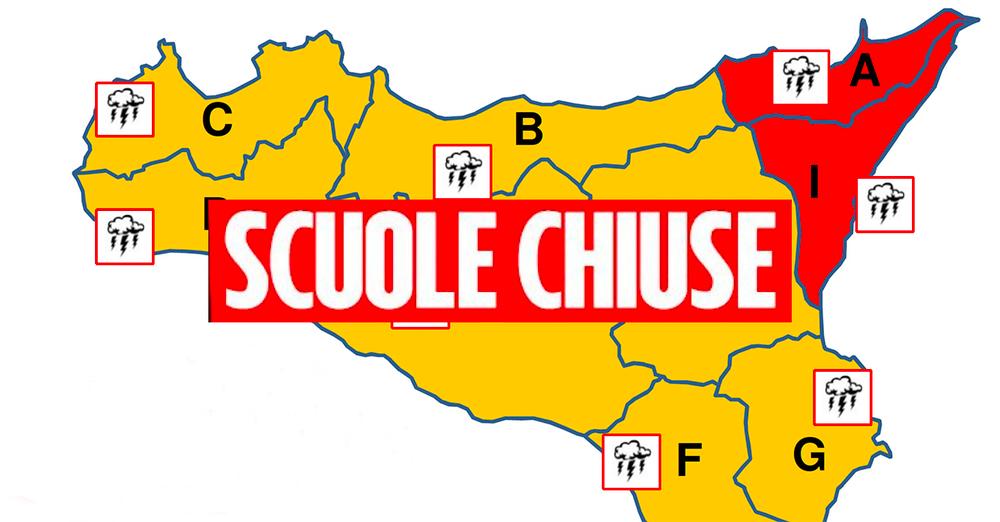Riposto, allerta rossa scuole chiuse lunedi 25 ottobre 2021